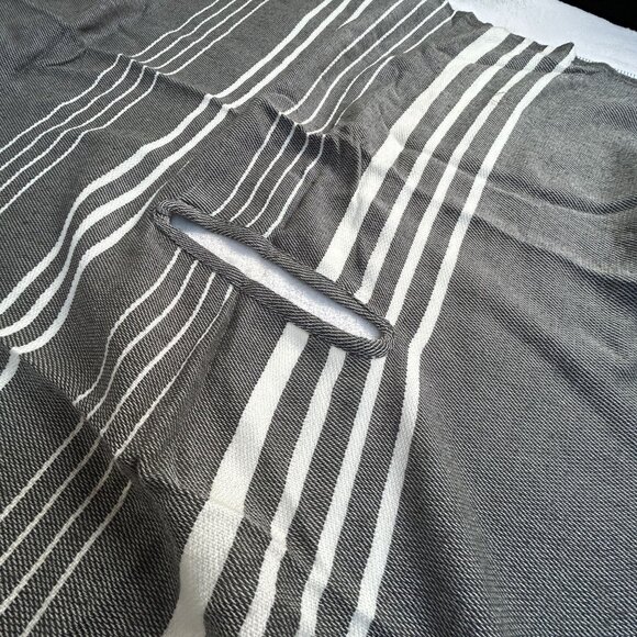 J.CREW Womens Chic Striped Cape Wrap Scarf Poncho Grey Striped Fringe H0129 New - Picture 5 of 7